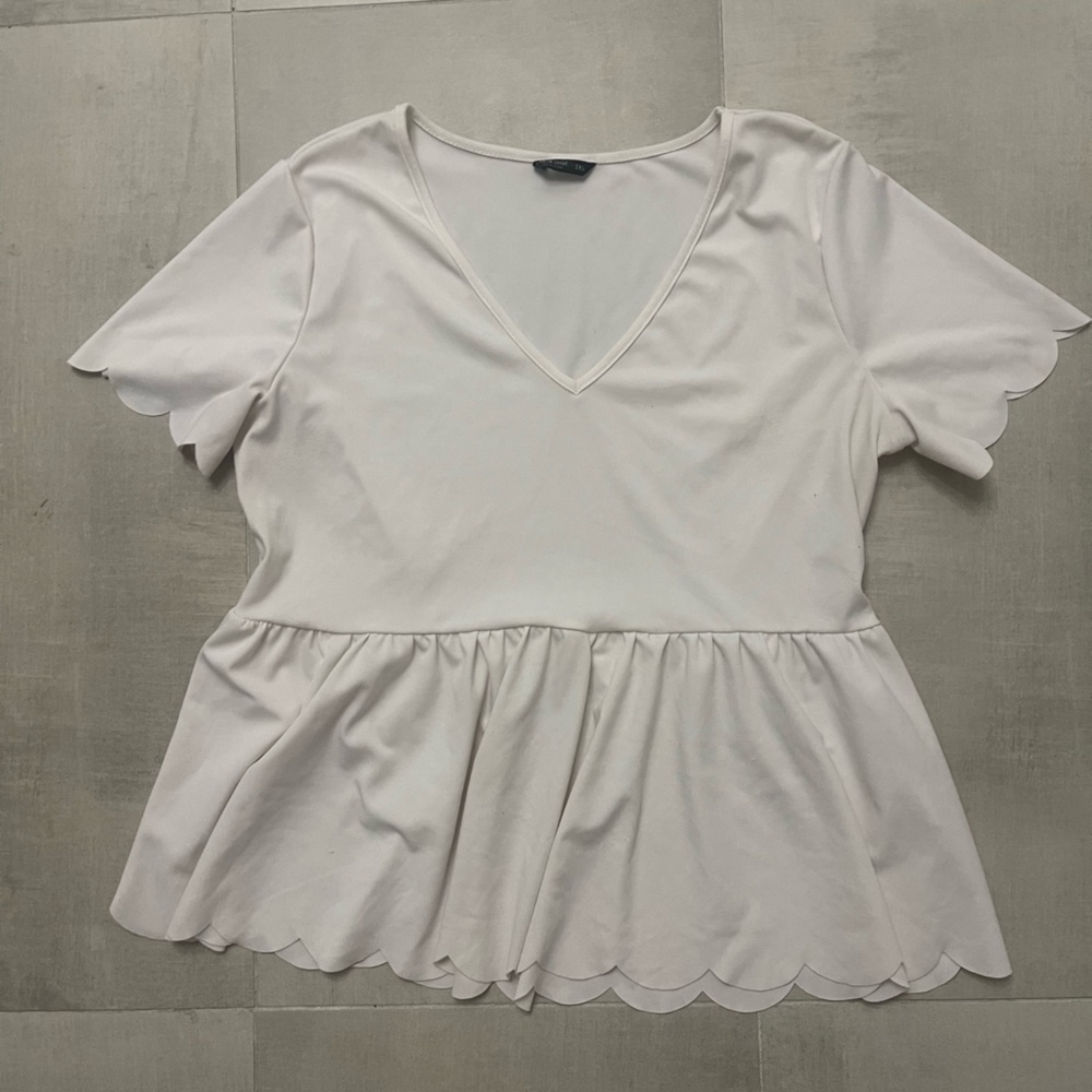 Peplum Top Scallop Hem